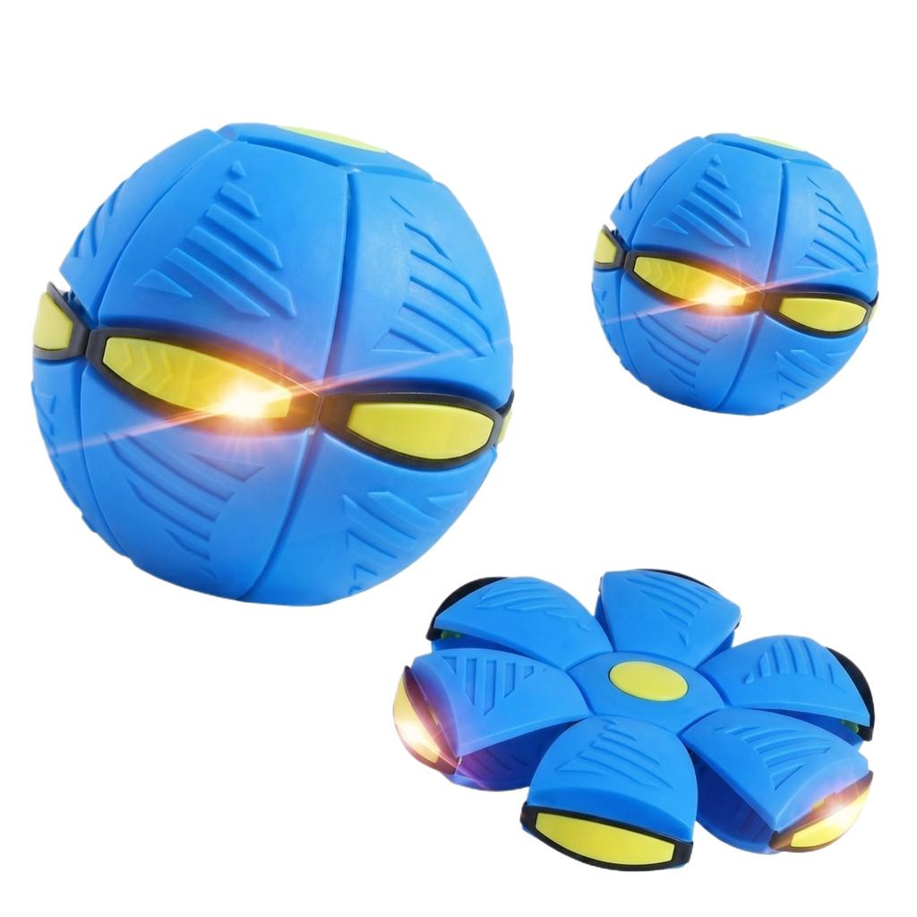 English: Kids Elastic Step Flying Saucer Ball Deformation Toy Light Up Outdoor Parent-Child Interactive UFO Ball