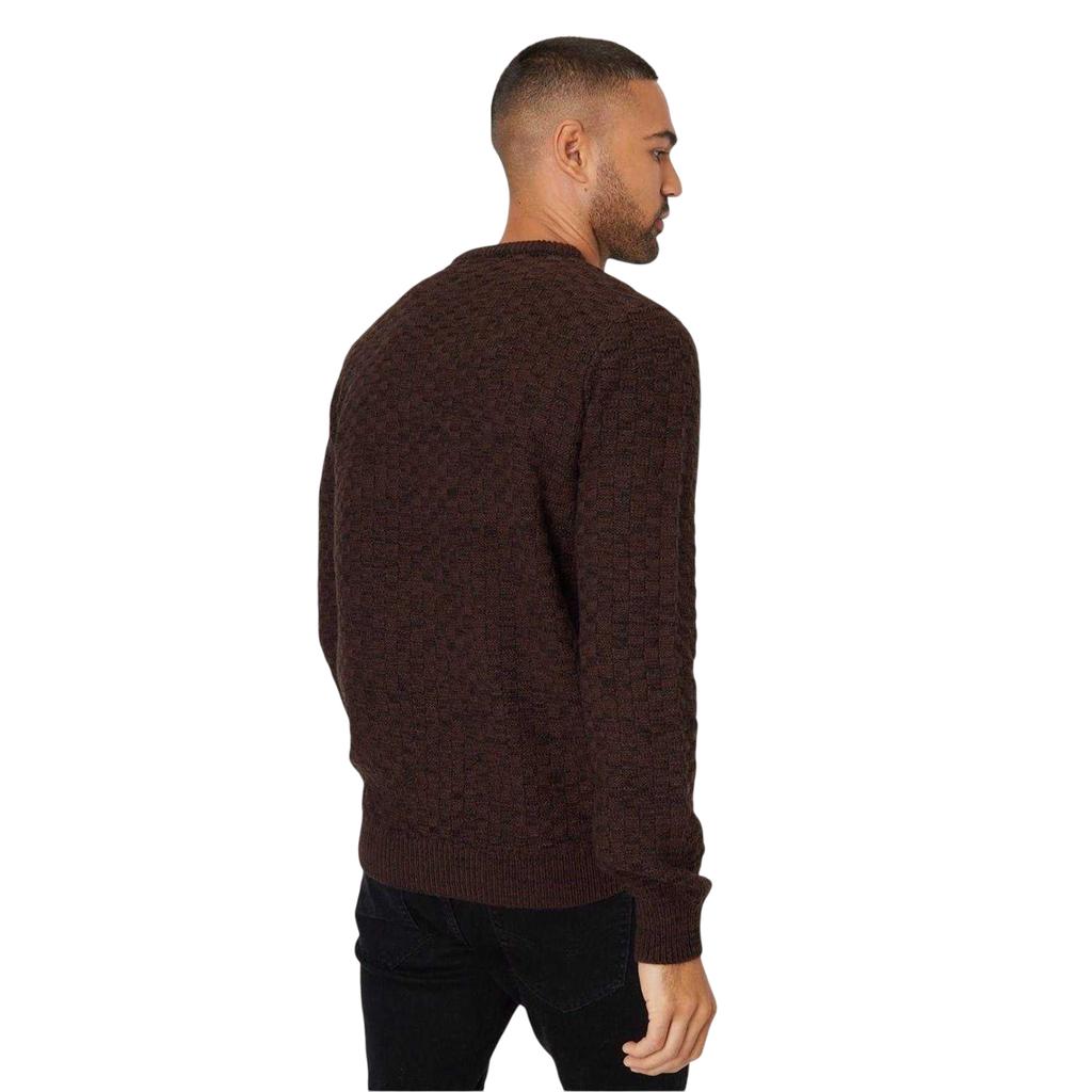 Threadbare Mens Oldcastle Ribbed Crew Neck Long-Sleeved Sweater Top