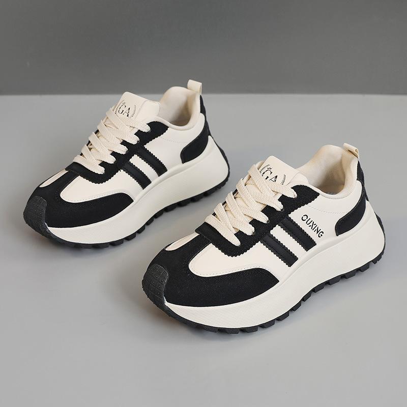 HY new spring and autumn thick-soled simple low-top heightening college trendy student board shoes