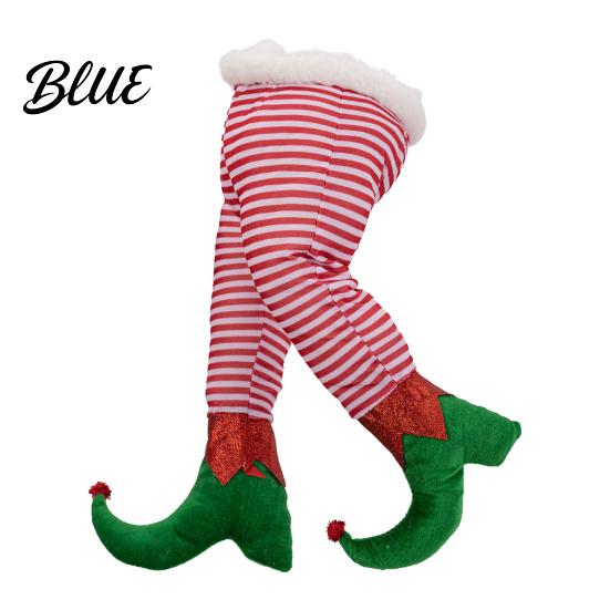 Festival Atmosphere Prop Christmas Elf Legs Tree Ornaments Plush Stuffed Stuck Celebration Supply Topper Decorations for Xmas Tree Indoor