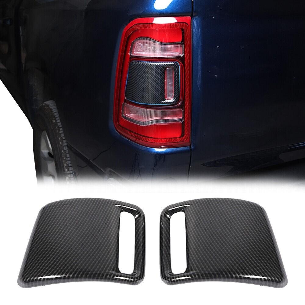 2x Carbon Fiber Rear Tail Light Covers Trim for Dodge Ram 1500 + Accessories