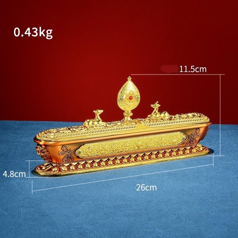 

Tibetan-style Alloy Incense Burner/Relief and Hollowed-out Patterns Home Incense Stick Censer Temple Worship Desktop Decoration