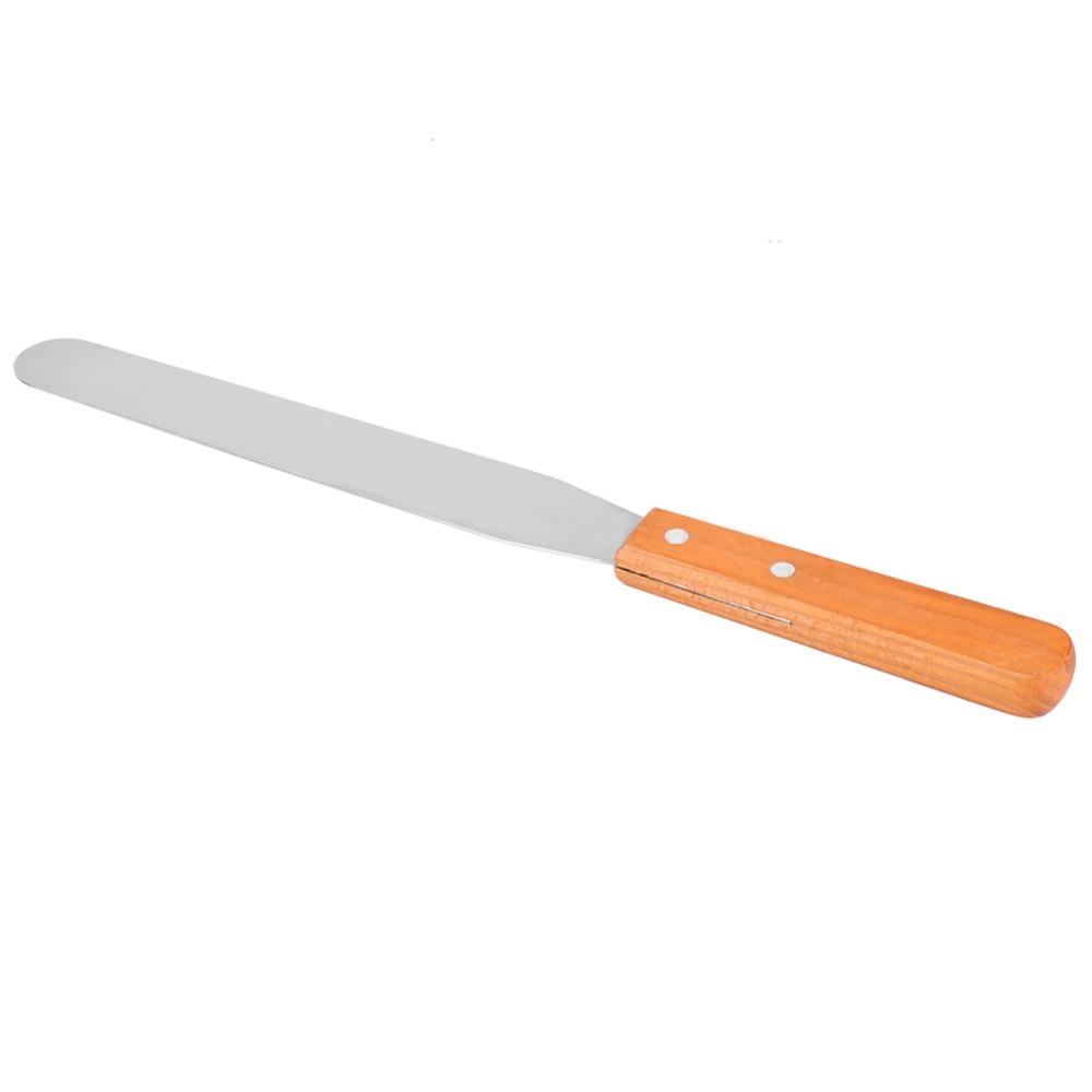 Straight Blade Stainless Steel Spatula Wood Handle Cake Scraper Spatula  Cake Decorating