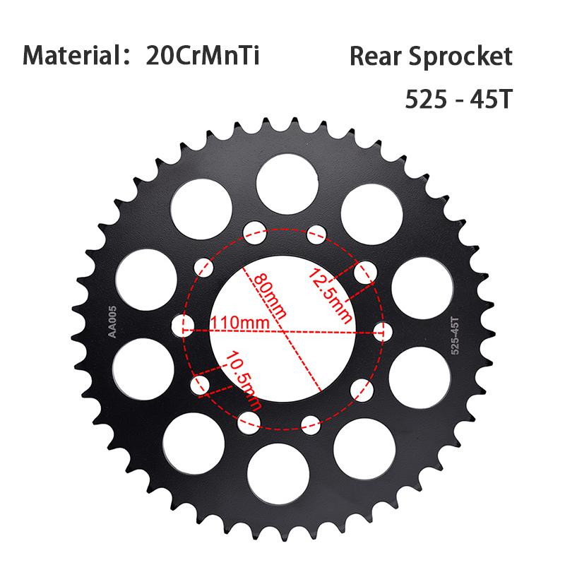 525 Chain 16/42/44/45 T 16T Front 42T/44T/45T Rear Sprocket For HONDA XRV750 Africa Twin RD04 1990-1992 XRV 750 RD07 1993-2003