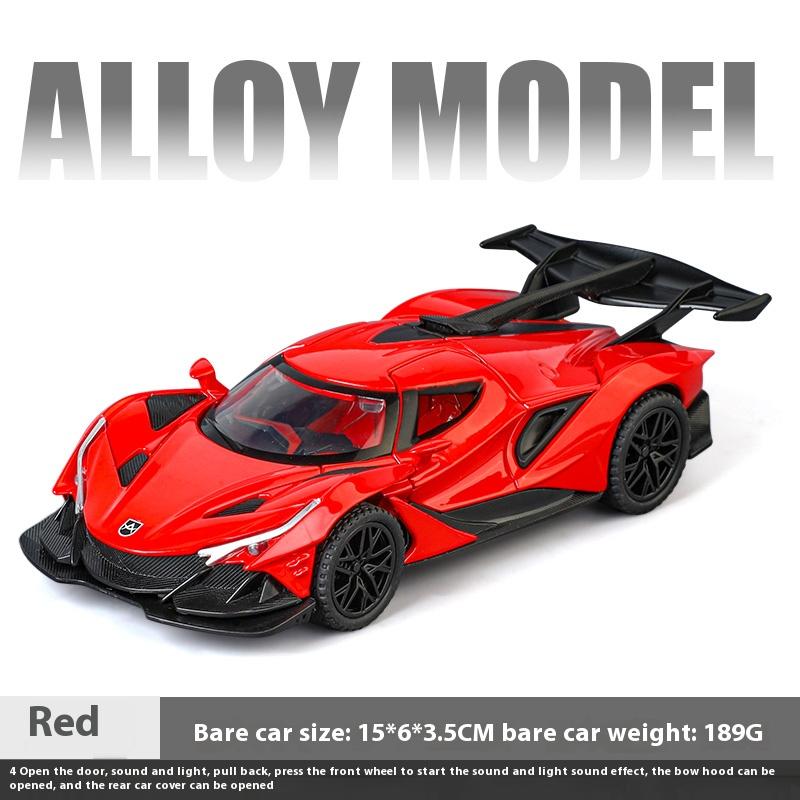 1/32 Apollo IE Sports Car Model Metal Die Cast Body Sound and Light Ornament Children's Toy Car Boys Gift Halloween Toys