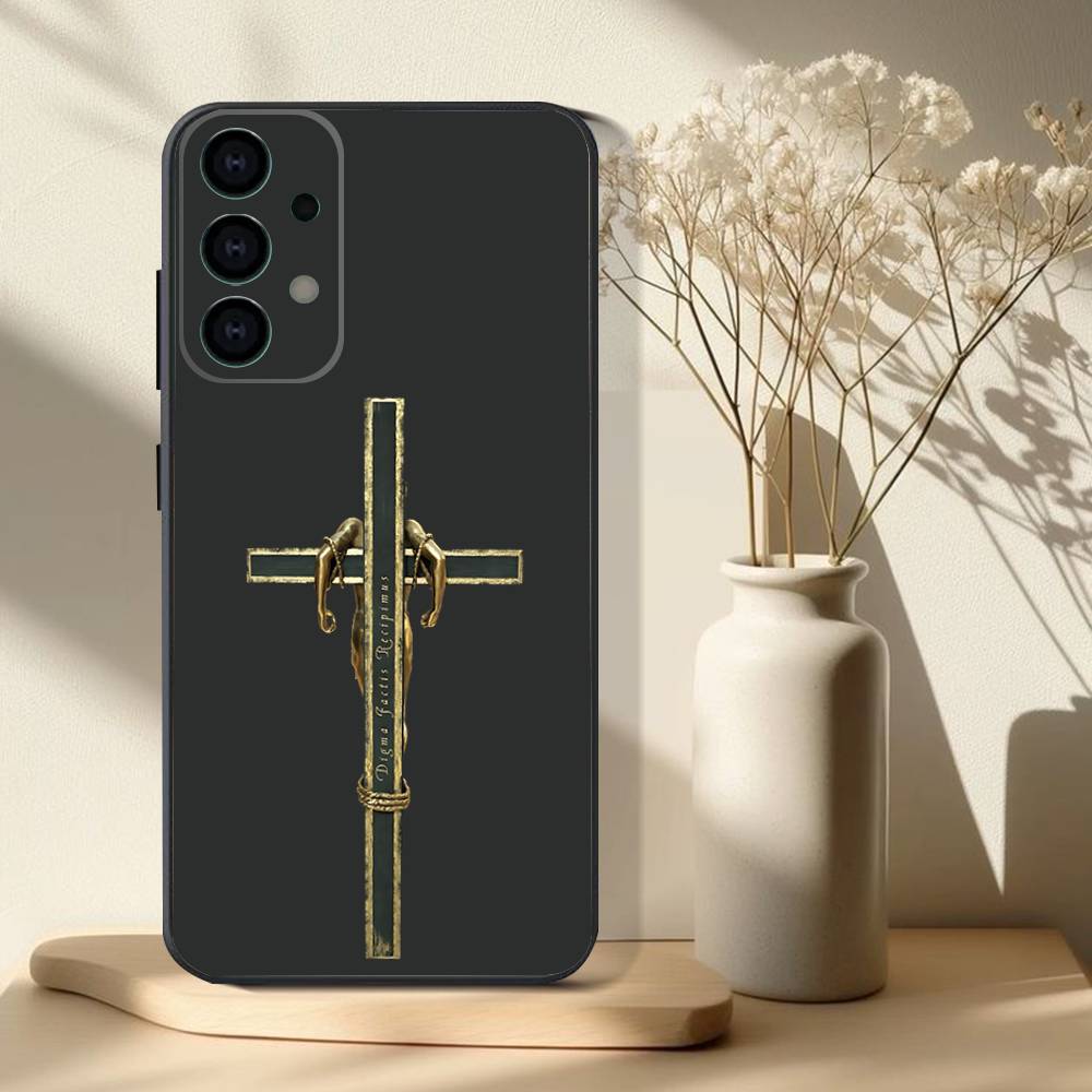 Phone Case For Samsung S 25,24,23,22,30,21,10,9,Ultra,Plus,Lite,FE,4,5G Sic Parvis Magna Uncharted Black Soft Case