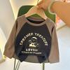 Kinder Langarm T-Shirt Buchstabenaufdruck Warmes Kinderhemd für Herbst und Winter