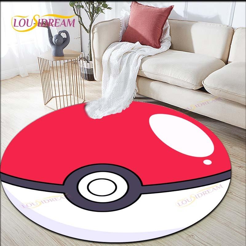 Çizgi Film Pokemon Pikachu Yuvarlak Halı Oturma Odası Halıları Alan Halısı Giriş Matı Yatak Odası Halı Paspası Çocuklar İçin Oturma Odası Halıları