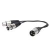XLR Splitter Cable 3 Pin XLR Male To Dual XLR Female Patch Balanced Microphone Cord Adapter 0.3m / 1