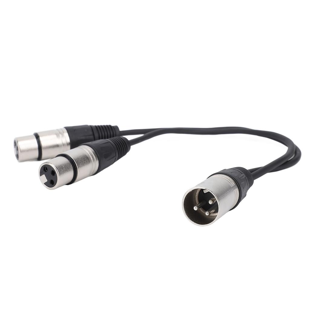 XLR Splitter Cable 3 Pin XLR Male To Dual XLR Female Patch Balanced Microphone Cord Adapter 0.3m / 1