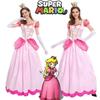 Mario Prinzessin Kostümkleid mit Lycra-Stoff für Halloween-Bühnenauftritte