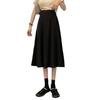 Beige Drapey High Waist A-Line Midi Skirt for Women - Spring/Summer Edition