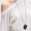 Elegant Black Wooden Heart Pearl Necklace - Lightweight Luxury Clavicle Chain Accessory