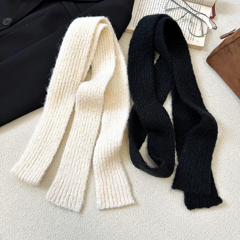 New slender strip knitted scarf, neck care and warmth in autumn and winter, multi-functional outdoor cycling, cold-proof, soft and skin-friendly scarf