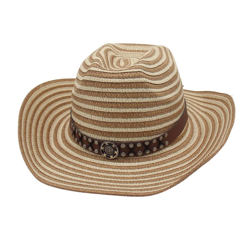 

Sunscreen Sun Hat Manufacturers Wholesale Amazon Western Denim Handmade Straw Hat Top Hat Women S Outdoor Beach Hat one-size-fits-all straw hat [one-line stripes]