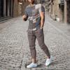 Men Summer Sets Short Sleeve T Shirt Trousers 2 Pc Sets Print Oversized T-shirts Pants Suits Casual Tops Sweatpants Men Clothing