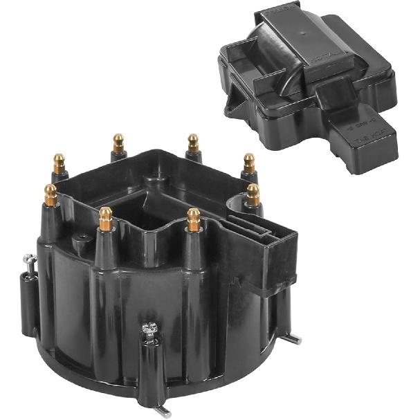 HEI Distributor Cap and Rotor Replacement For K549 SBC 283 305 307 327 350 400 BBC 454 396 427 Black Male Large Distributor Cap Rotor Kit