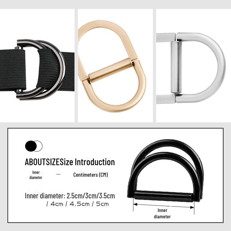 Adjustable Metal D-Ring Belt Buckle for Coats and Dresses