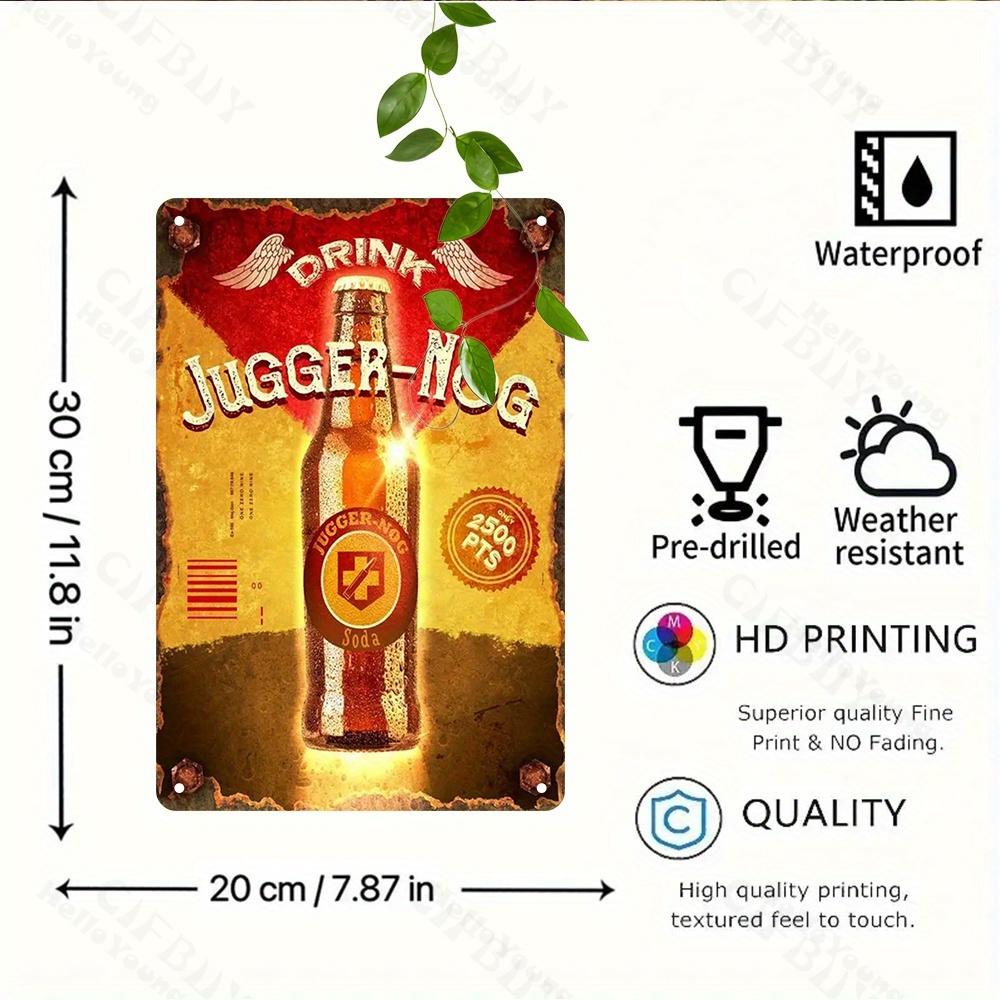 

Vintage Iron Jugger-Nog Soda Sign Wall Art Humorous Metal Decor for Garden Cafe Restaurant Garage Patio Ideal Gift for Friends 20x30cm белый