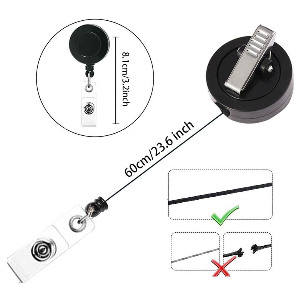 Retractable Badge Holders Clips For Nurse Id Badge Reel With Belt Clip Doctor Id Card Chain Clips School Student Office