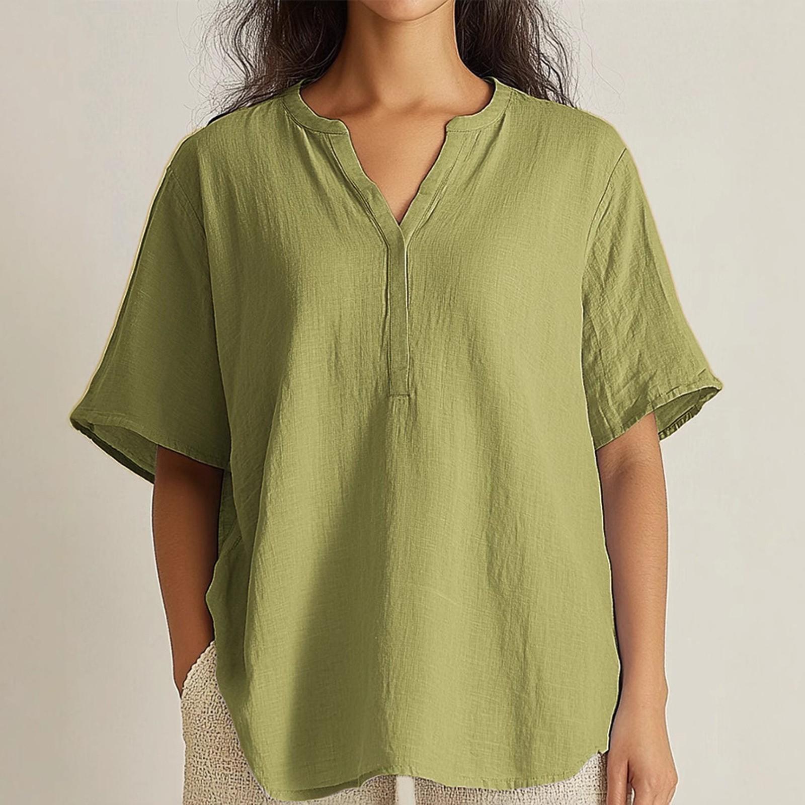 

Женская модная повседневная блузка-пуловер с коротким рукавом и V-образным вырезом L