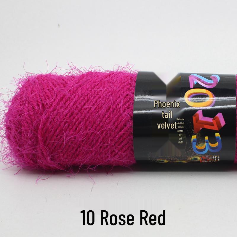 Handmade Mohair Peacock Feather Velvet Yarn for Sweater and Cardigan Knitting