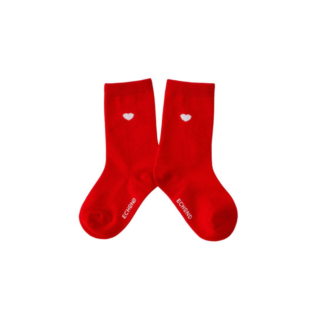 Echond Petit Heart Socks – Red S