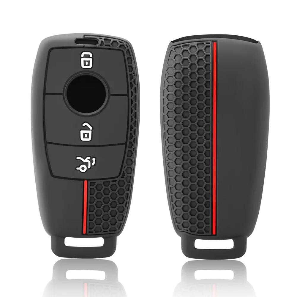 Silicone Car Key Cases Cover Fob For Mercedes Benz A C E S G Class GLC CLE CLA GLB GLS W177 W205 W213 W222 X167 AMG