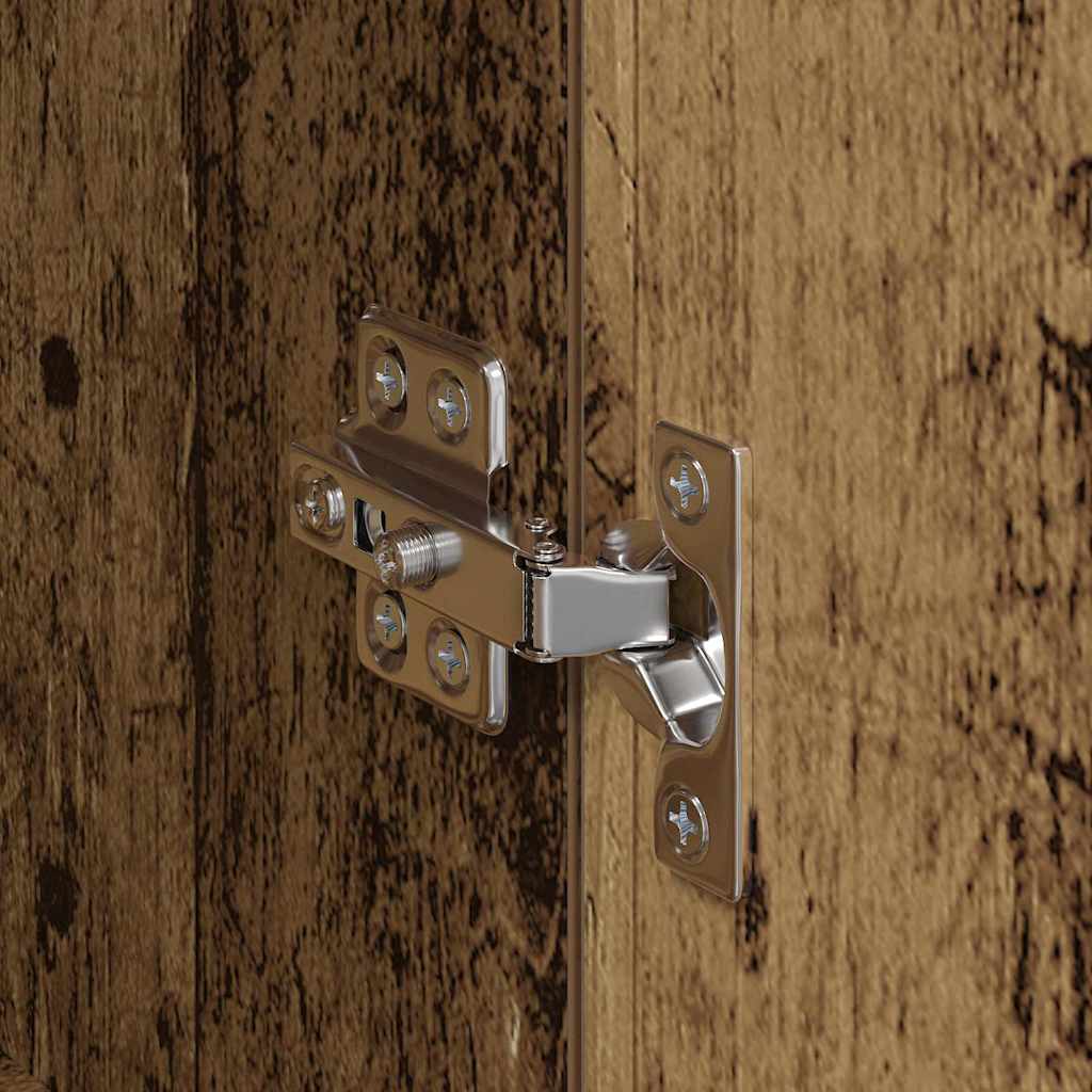 Wall Mounted Cabinet 2 pcs Reclaimed Wood Look 69.5 x 34 x 90 cm