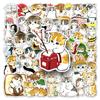 50 Hand-Drawn Cute Kitten Cartoon Stickers for Journals, Phone Cases, Water Bottles, Albums, and More - Waterproof and Decorative