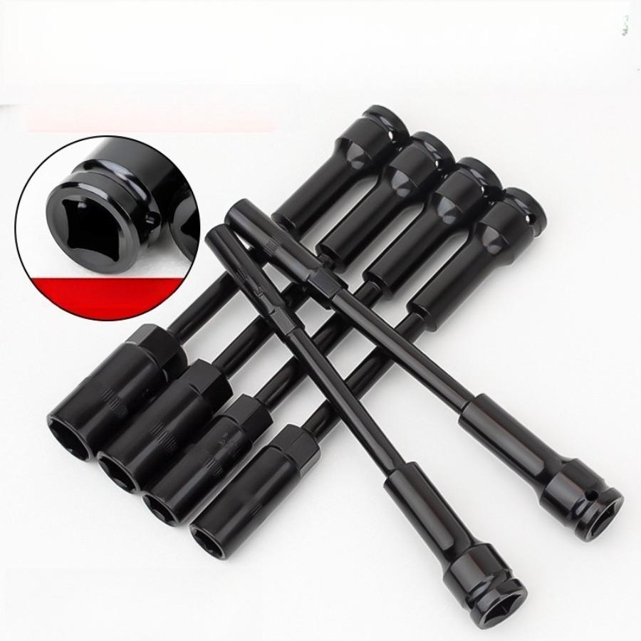 Extra-Long Deep Impact Socket Set - 1/2" Drive Hex Tools for Motorcycle, Electric Vehicle & Auto Repair12/13/14/17/19mm 5in1