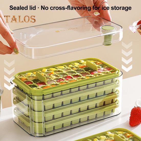 Ice Cube Trays with Bin Ice Shovel 100/200 Cavity Stackable Ice Molds for Freezer One Click Press Easy Release Ice Maker for Cocktails Whiskey Juice