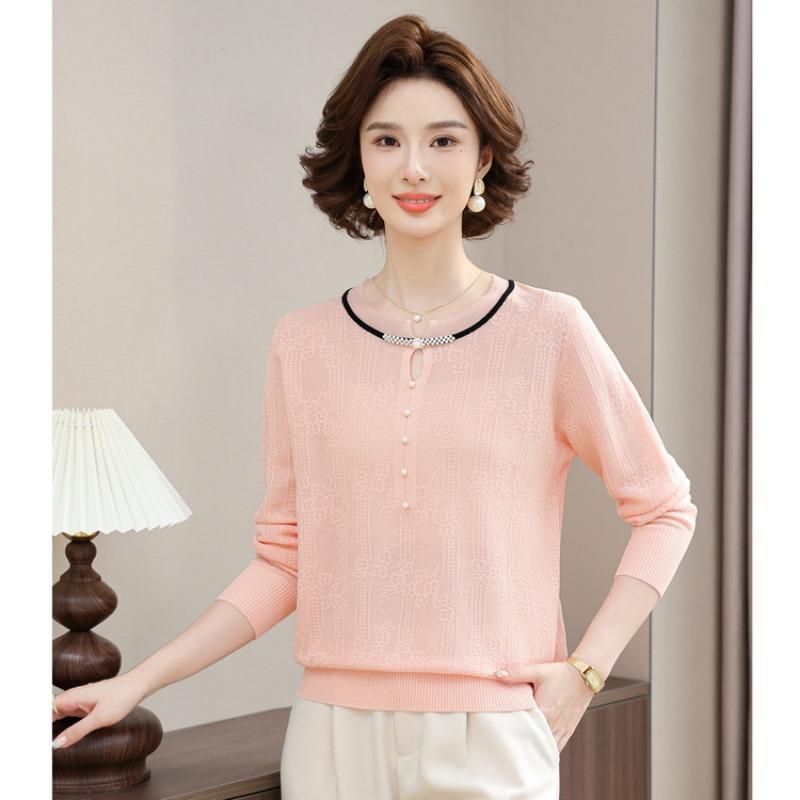 Summer short-sleeved knitted sweater thin top women's casual comfortable loose commuting single wear