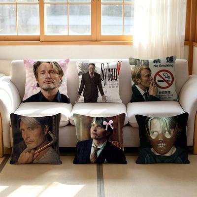 Klassischer TV-Seriencharakter Kissenbezug Mads Cover Hannibal Kissenbezug Wohnzimmer Sofa Heimdekoration Mikkelsen Kissenbezug