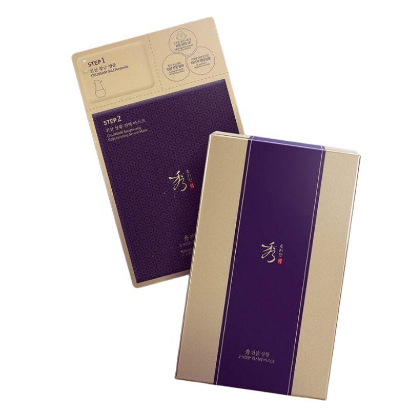 Sooryehan Cheonsam Sanghwang 2 Step Luxury Ginseng Regenerating Serum Sheet Mask Korean Herbal Firming Face Mask 42ml