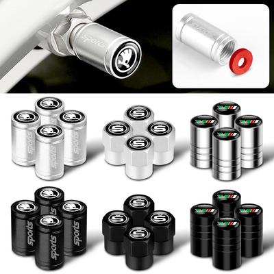 4pcs Car Wheel Tire Valve Caps Auto Accessories For Octavia A5 A7 A2 Rapid Fabia Superb Kodiaq Scala Karoq Kamiq Yeti VRS