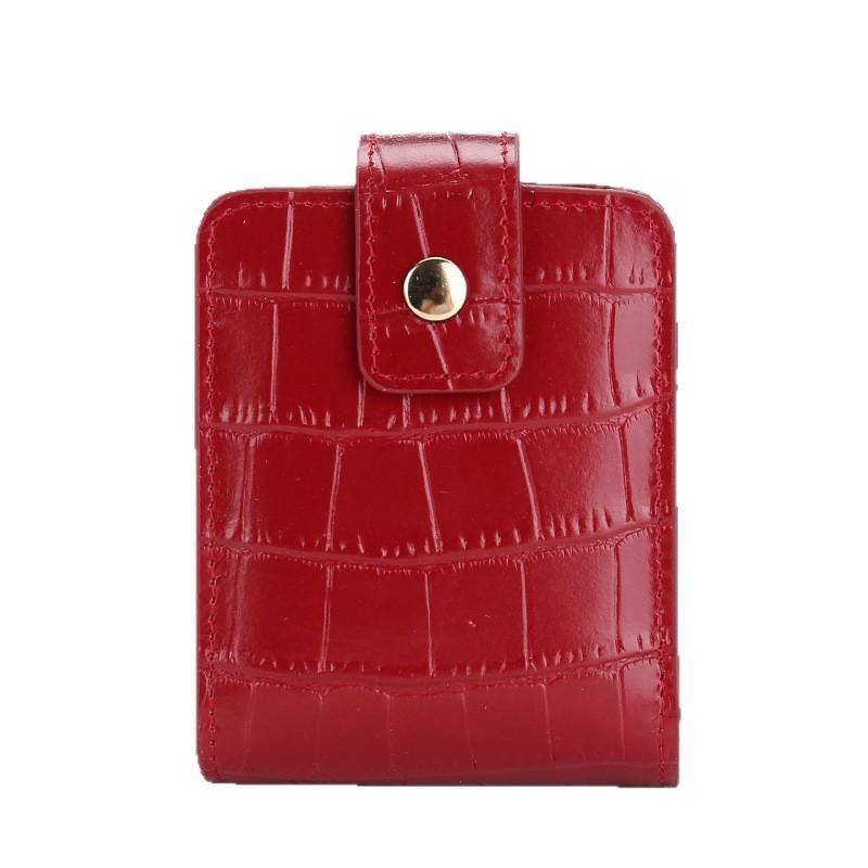 Compact Crocodile Pattern PU Leather Coin and Makeup Bag with Mirror