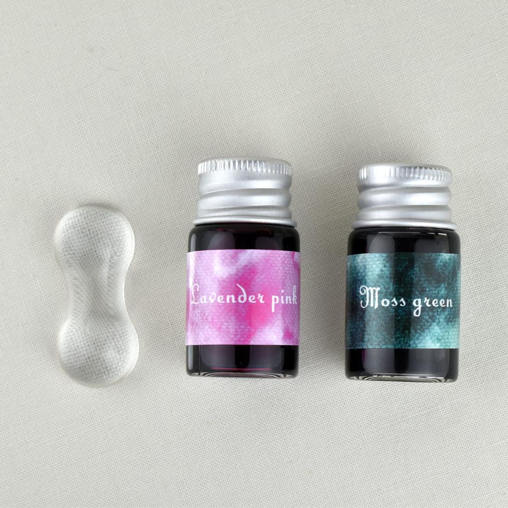 Fourcart Cute Handmade Glass Crafts Pen CBL each of Moss Green and Set of 3 [Glass Twist] 2-Color (1 Lavender)