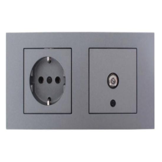 

Grano Smoked 2-Set с заземленной розеткой-сателлитом (Телевизор) разъем