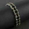Mens Titanium Steel Cycling Chain Bracelet Punk Style Bike Wristband Black Gold Tone