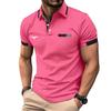 Men's Button Polo Shirt Casual Holiday Lapel Short Sleeved Shirt