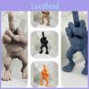 Creative Navy Blue Office Desk Decoration Humorous Middle Finger Resin Figurine