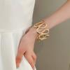 Metal Hollow-out Zinc Zinc Alloy Wide Opening Bangle S/Round Shape Retro Hand Ring  Party Decoration