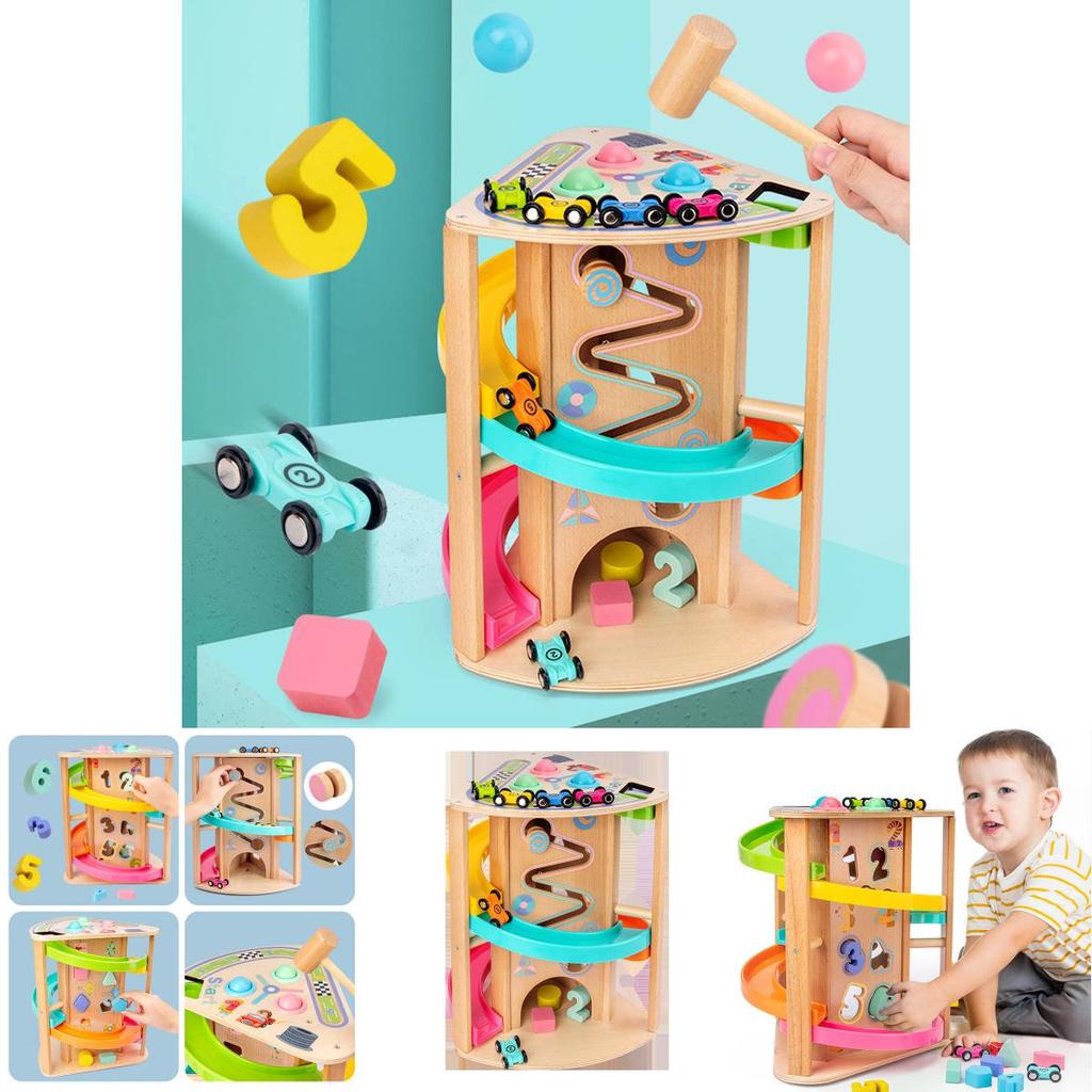 Wooden Multifunction Rotating Slide Car Toy For Baby Educational Play And Diy Fun