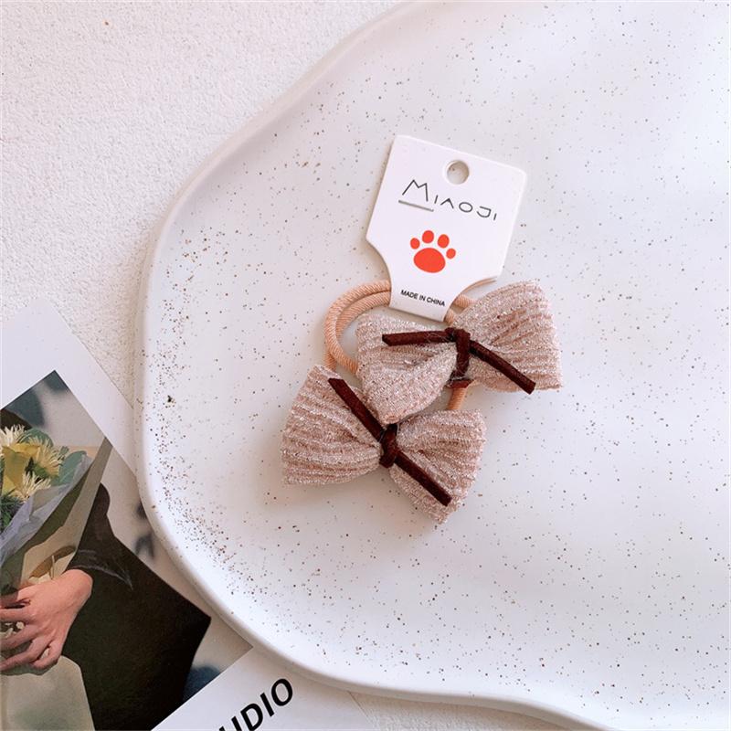 Süße Punktstoff Schleife Haarband Ring Kinder Baby Mädchen Kinder Elastisches Haar Gummi Band Accessoires Kopfschmuck Kopfbedeckung Ornament