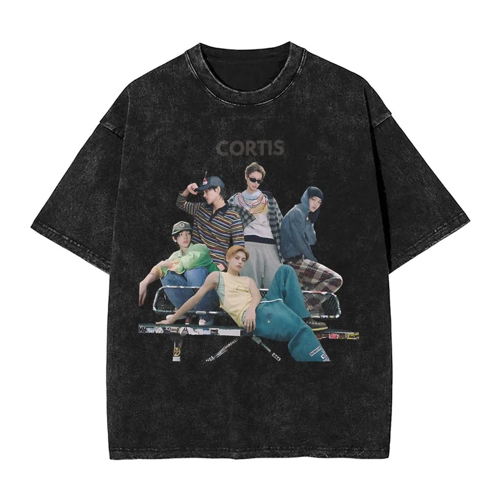 2026 CORTIS GO K Pop K-pop Band Idol T Shirts Hip Hop Washed Cotton Harajuku T-Shirt for Men Women Streetwear Summer Tee Shirt
