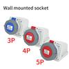 Industrial Connector Male Female Plug  3P/4P/5Pin Electrical Connector 16A 32A IP67 Waterproof Wall Mounted Socket 220V 380V