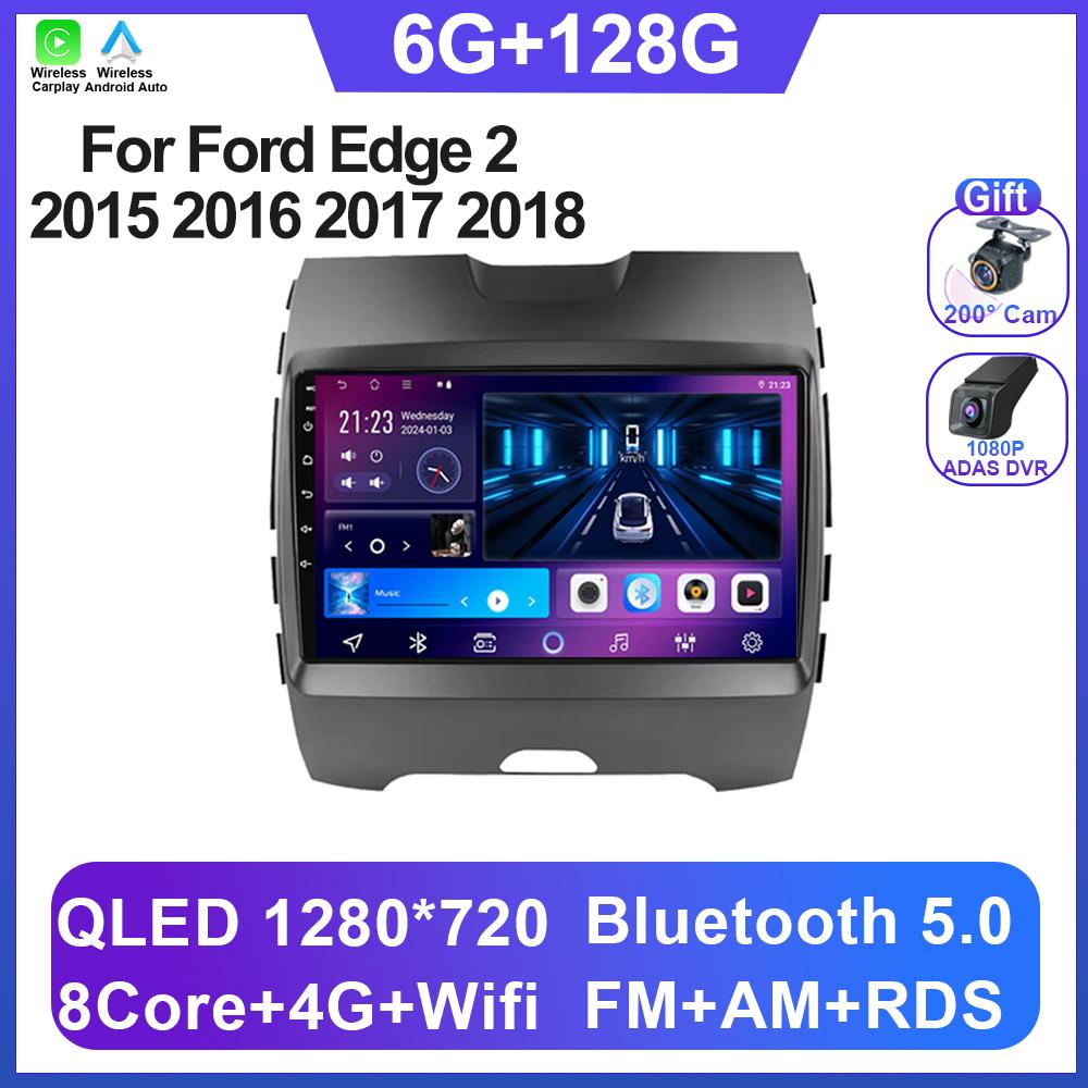 Android 14 For Ford Edge 2 2015 2016 2017 2018 8 Core CPU Bluetooth Gps IPS Electronics Navigation Carplay Auto Radio No 2din