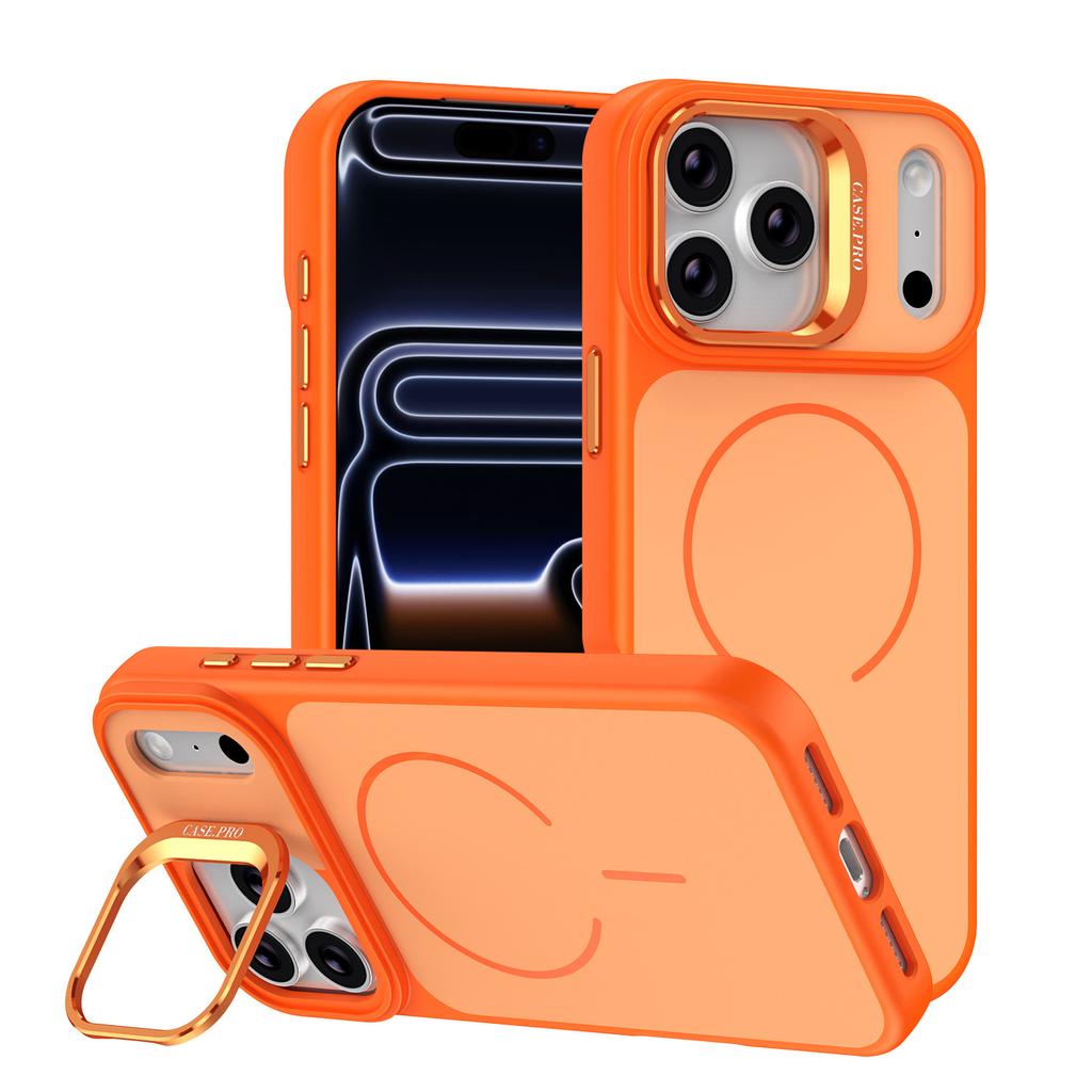 Applicable To IPhone17Pro Contrasting Color Skin Feeling Mobile Phone Case Apple 16 Lens Holder Case 15 Magnetic Charging Anti-drop