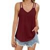 Damen V-Ausschnitt Ärmellos Locker Geschnitten Camisole Top Lässiges Einfarbiges Tanktop